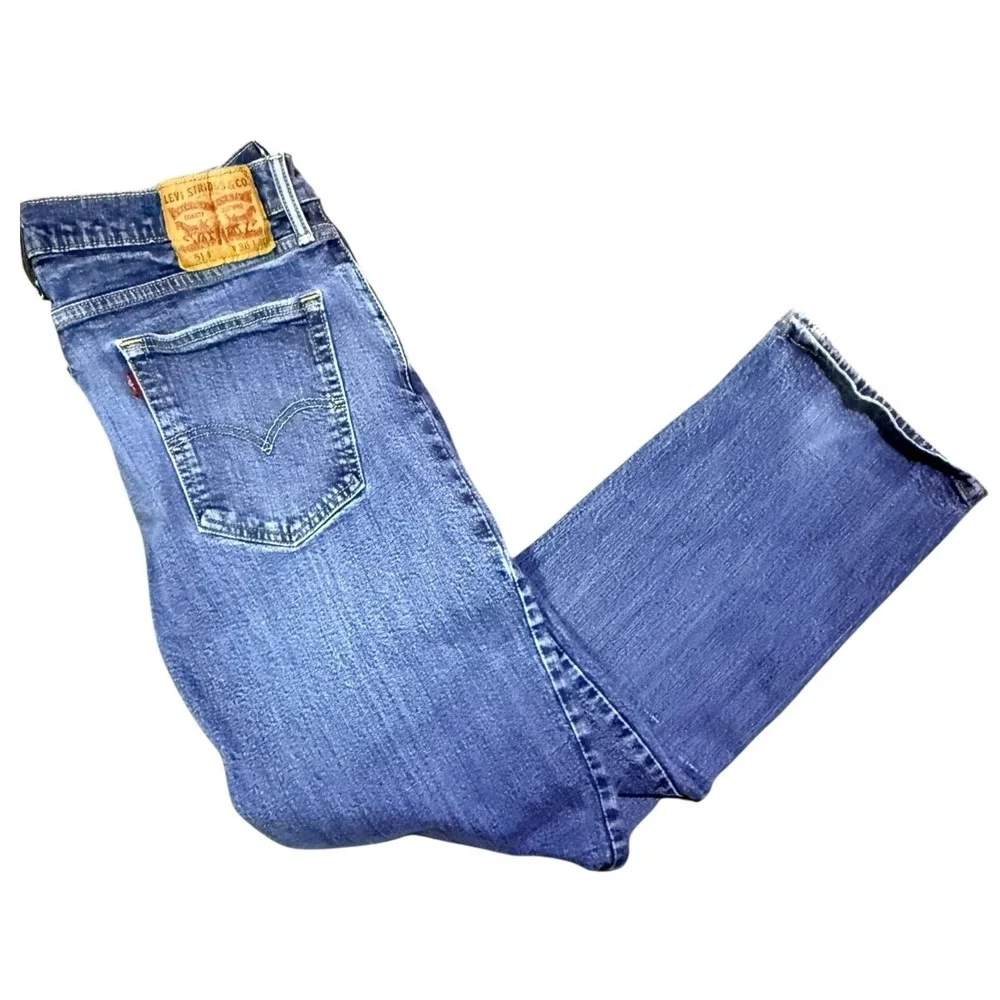 Levi's 514 Red Tab Straight Leg Denim‎ Blue Jeans Men's Pants Size 36x30